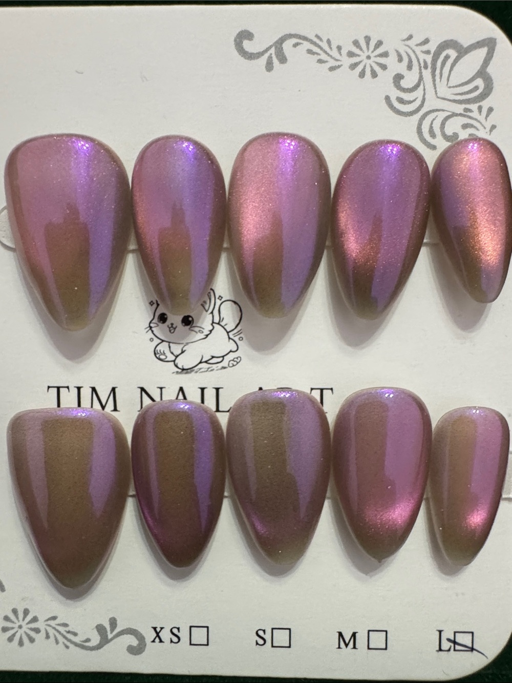 Iridescent Almond Press-on Nails